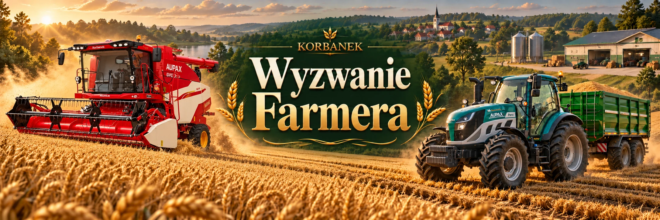 Wyzwanie Farmera — kombajn i ciągnik na polu