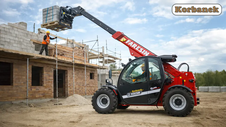 Ładowarka teleskopowa Faresin na budowie