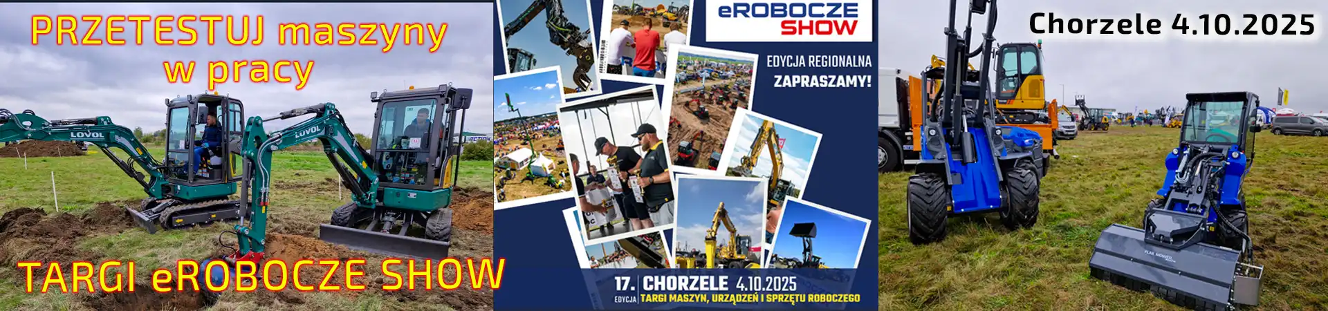 eRobocze SHOW to przestrzeń, w której przedsiębiorcy, operatorzy i dystrybutorzy spotykają się, by wymieniać doświadczenia, nawiązywać kontakty i odkrywać najnowsze rozwiązania dla branży budowlanej i sektorów pokrewnych.