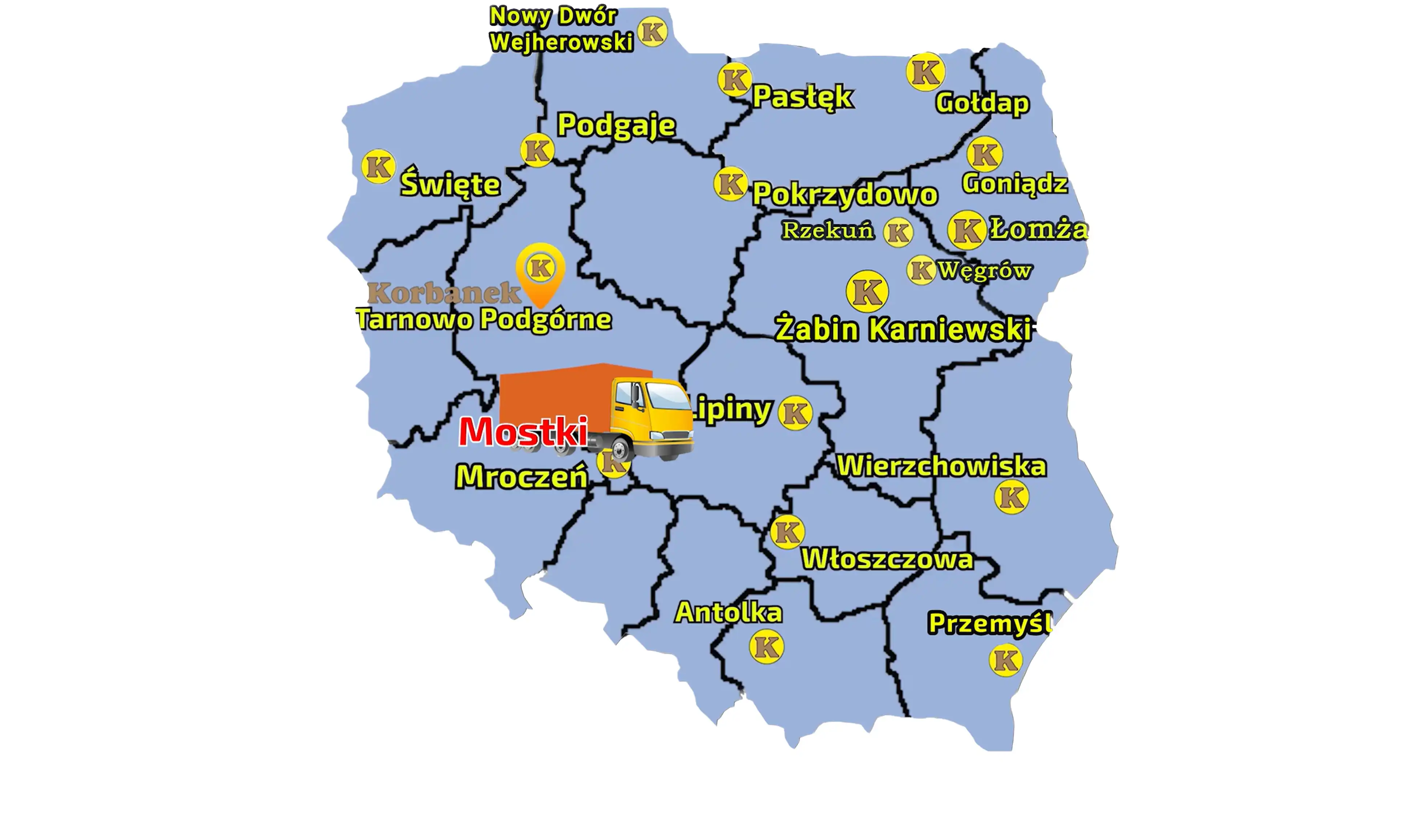 Maa z zaznaczona miejscowościa, gdzie do Kienta został dostarczony Aupax 3075