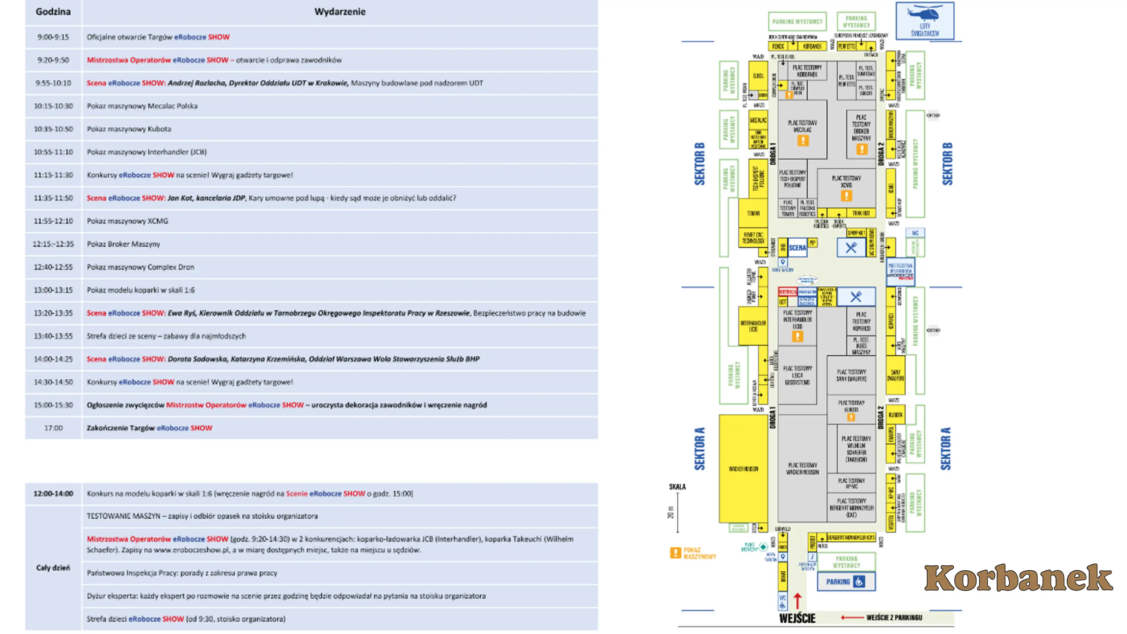 Plan i mapa targów eRobocze w Mielcu