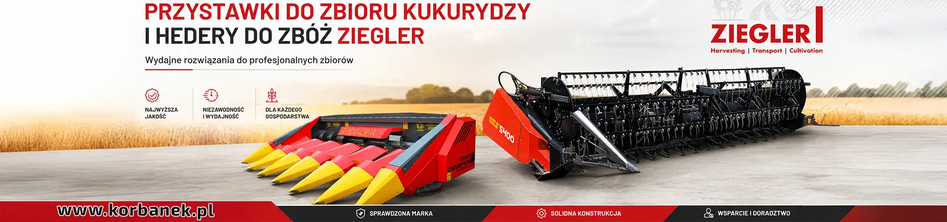 ziegler nowoczesne i mocne przystawki do kukurydzy