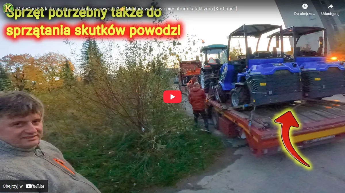 Usuwanie skutków powodzi ładowarką MultiOne? Film