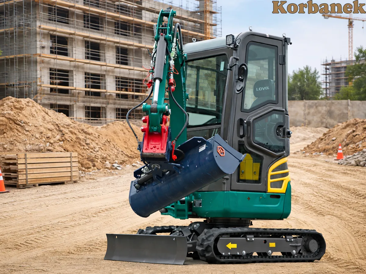 Tą miniikoparkę można wyposażyć w kabinę Lovol FR 18E2-U
