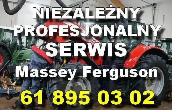 Niezależny profesjonalny serwis MF Niezależny profesjonalny serwis MF biały napis na tle ciagnika MF
