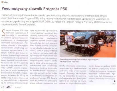 Progress P50 pneumatyczny siewnik Sulky