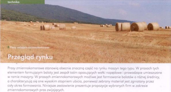 ATR express 8/19 Przegląd rynku pras, baloty na skoszonym polu