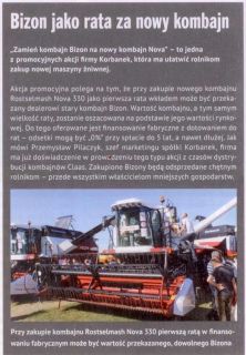Artykuł w Farmerze na temat kombajnu rostselmash