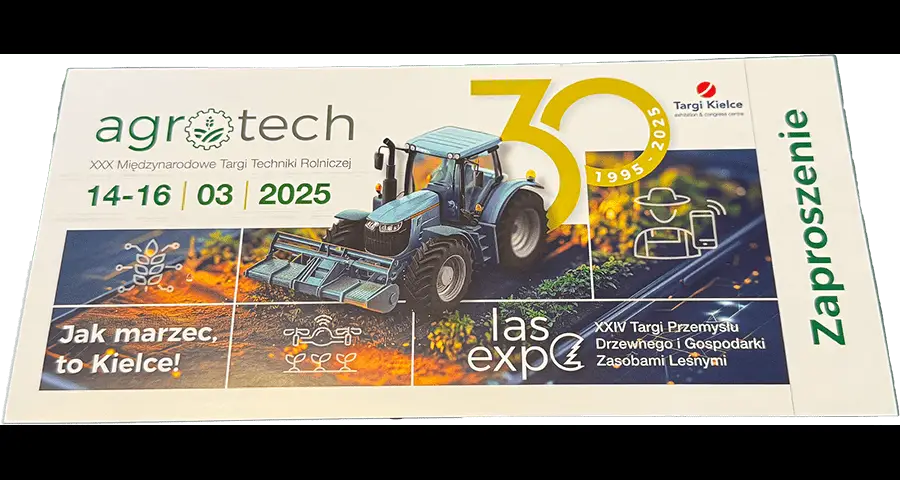 Bilet ZA DARMO na targi Agrotech Kielce 2025