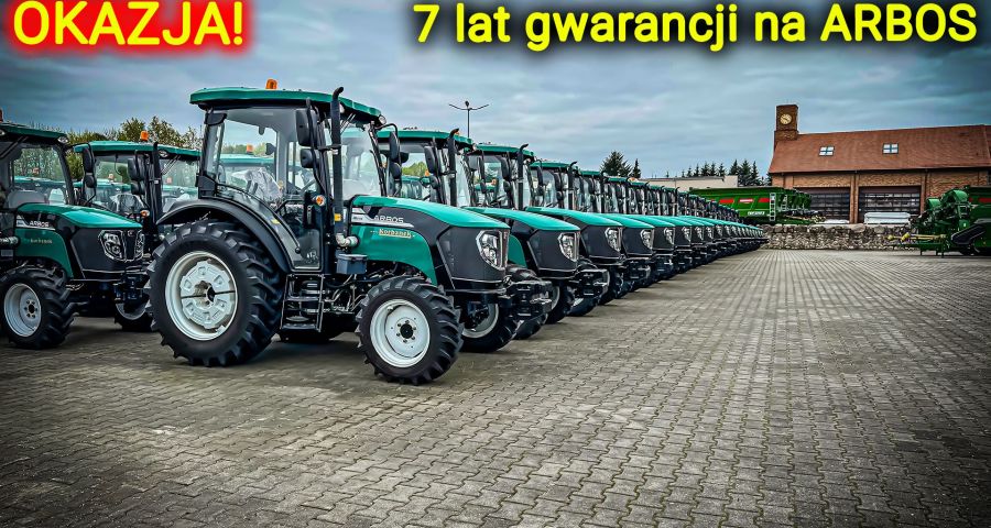 7 lat gwarancji na ciągniki Arbos stage V od frimy Korbanek w 2024 roku