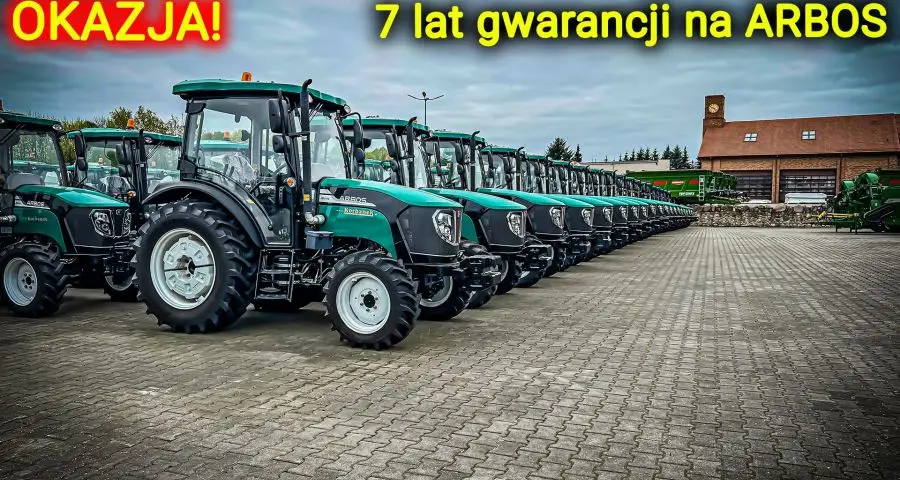 7 lat gwarancji na ciągniki Arbos stage V od frimy Korbanek w 2024 roku