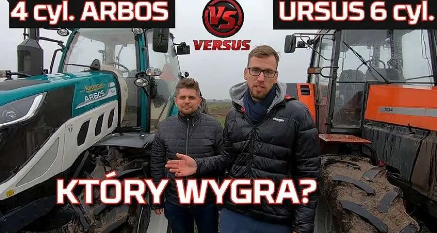 Tapeta Traktor Ursus 1634 vs ciągnik Arbos Który wygra 6 cylindrów czy 4 cylindry Test na polu w orce 2019 www.korbanek.pl