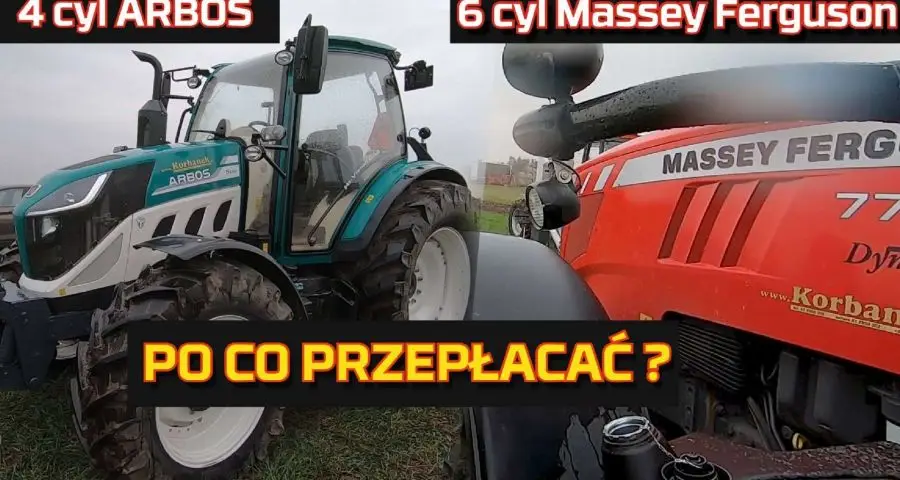Tapeta 4 cylindry vs 6 cylindrów traktor Arbos vs Massey Ferguson PO CO PRZEPŁACAĆ test spalania siły uciągu mocy tani www.korbanek.pl