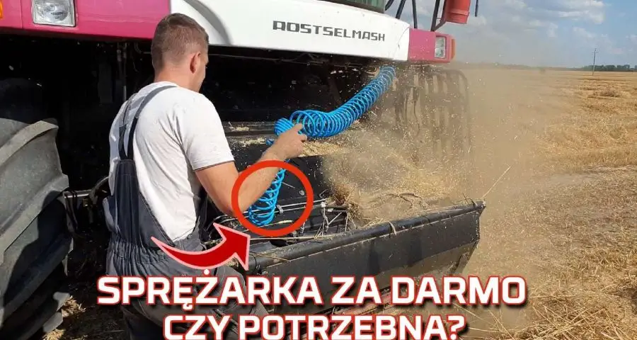 Tapeta kombajnu zbożowego Rostselmash ze sprężarką powietrza w standardzie w żniwa 2019 od www.korbanek.pl