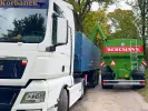 Sprawny rozładunek Bergmanna Rozładunek kukurydzy na drodze