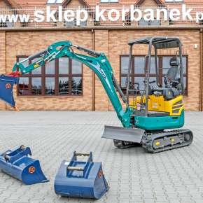 Mini koparka Lovol plac Korbanek z łyżkami