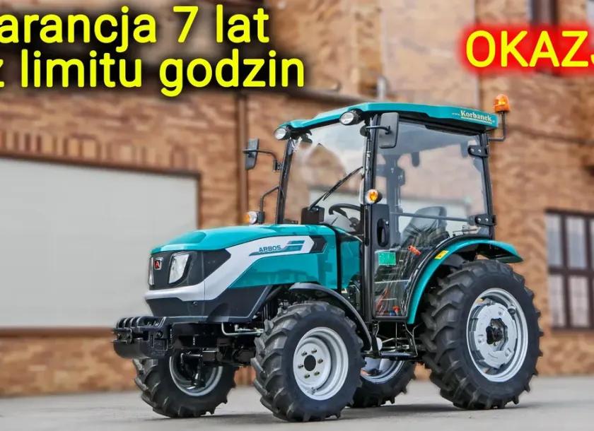 Ciągnik rolniczy Arbos 2025 Stage V widok na przód z lewej strony