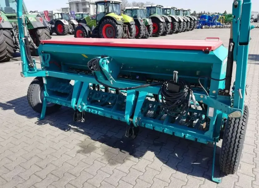 Układ zawieszenia siewnika mechanicznego zbożowego Sulky talerzowego