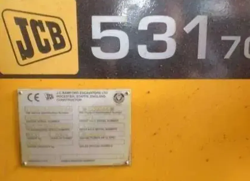 JCB 531-70 tabliczka