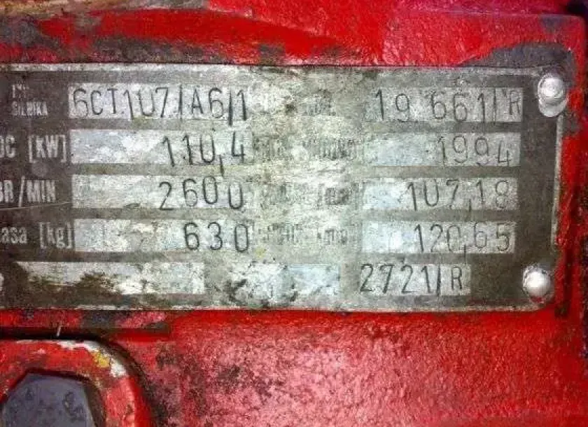 tabliczka znamionowa kombajn zbożowy używany Bizon Rekord Z058 1986 r