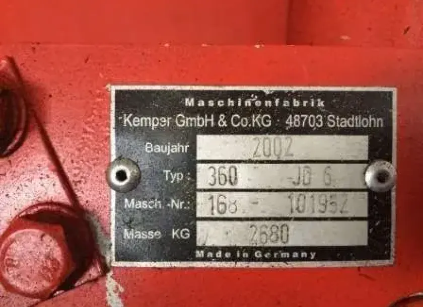 Tabliczka znamionowa Kemper 360