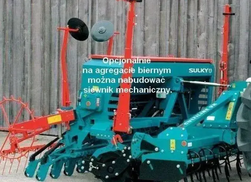 Przykład zestawu uprawowo-siewnego nabudowanego SULKY na agregacie biernym Cultiline VR