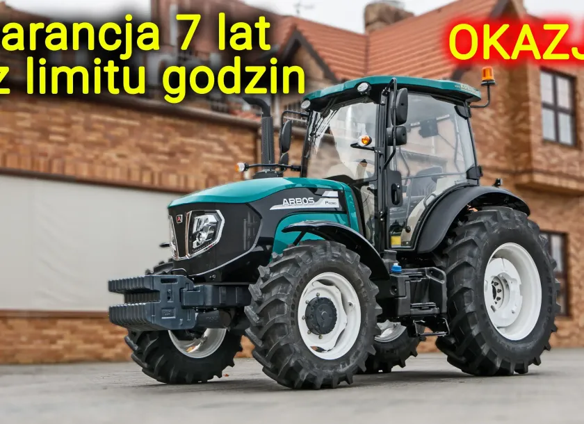 Ciągnik rolniczy Arbos 4090 Stage V widok na przód z lewej strony
