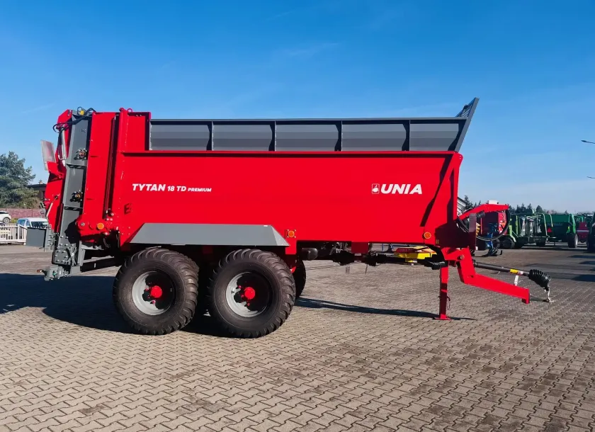 Rozrzutnik obornika Unia Group tandem Tytan 18 PREMIUM TD adapter poziomy plus tarczowy
