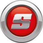 Okrągłe logo z literą S na czerwonym stoll tle korbanek.pl