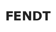 Duże logo maszyn rolniczych Fendt - czerna litery na białym tle 
