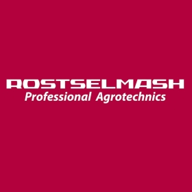 Logo Rostselmash na czerwonym tle korbanekpl