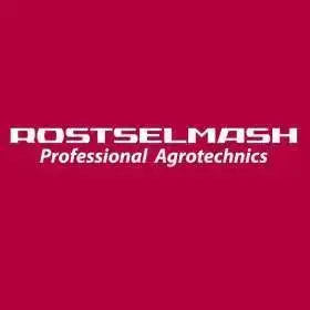 Logo Rostselmash na czerwonym tle korbanekpl