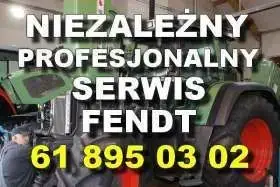 Niezależny profesjonalny serwis Fendt biały napis na tle ciągnika Fendt