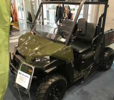 Ranger Polaris 570 EPS kolor zielony paka załadunkowa pasy bezpieczeństwa kierownica samochodowa pasy bezpieczeństwa zderzak przedni metalowy felgi stalowe napęd 2x4 4x4 EPS wspomaganie kierownicy klatka ochronna Korbanek.pl