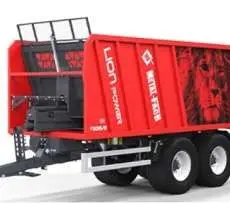 Zdjęcie przedstawiające przyczepę z wypychaną tylną ścianą T935/6 LionPOWER z firmy Metal-Fach