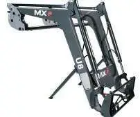 Szary ładowacz czołowy do ciągników MX utility model U8 na białym tle Korbanek.pl