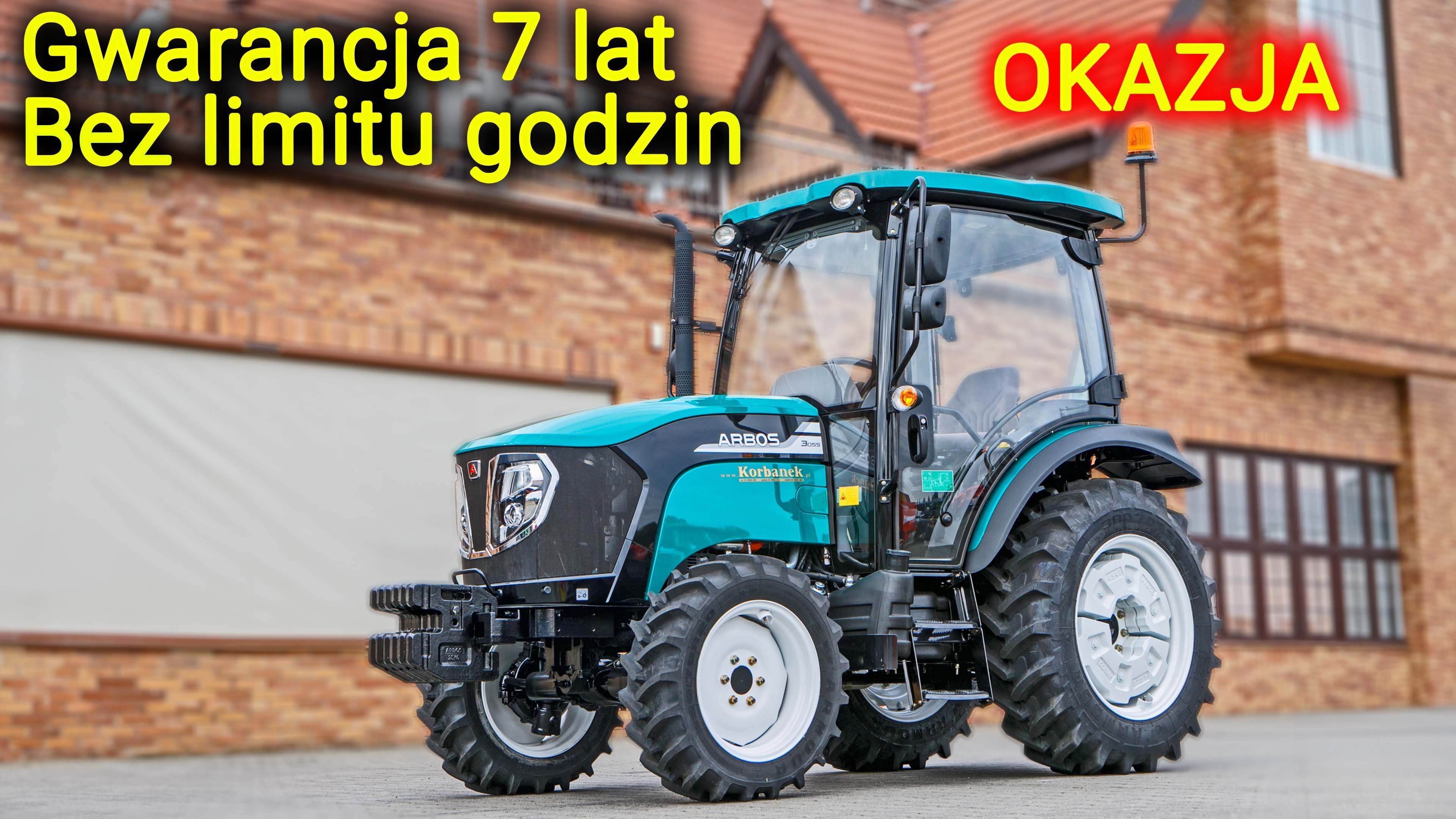 Ciągnik rolniczy Arbos 3055 Stage V widok na przód z lewej strony