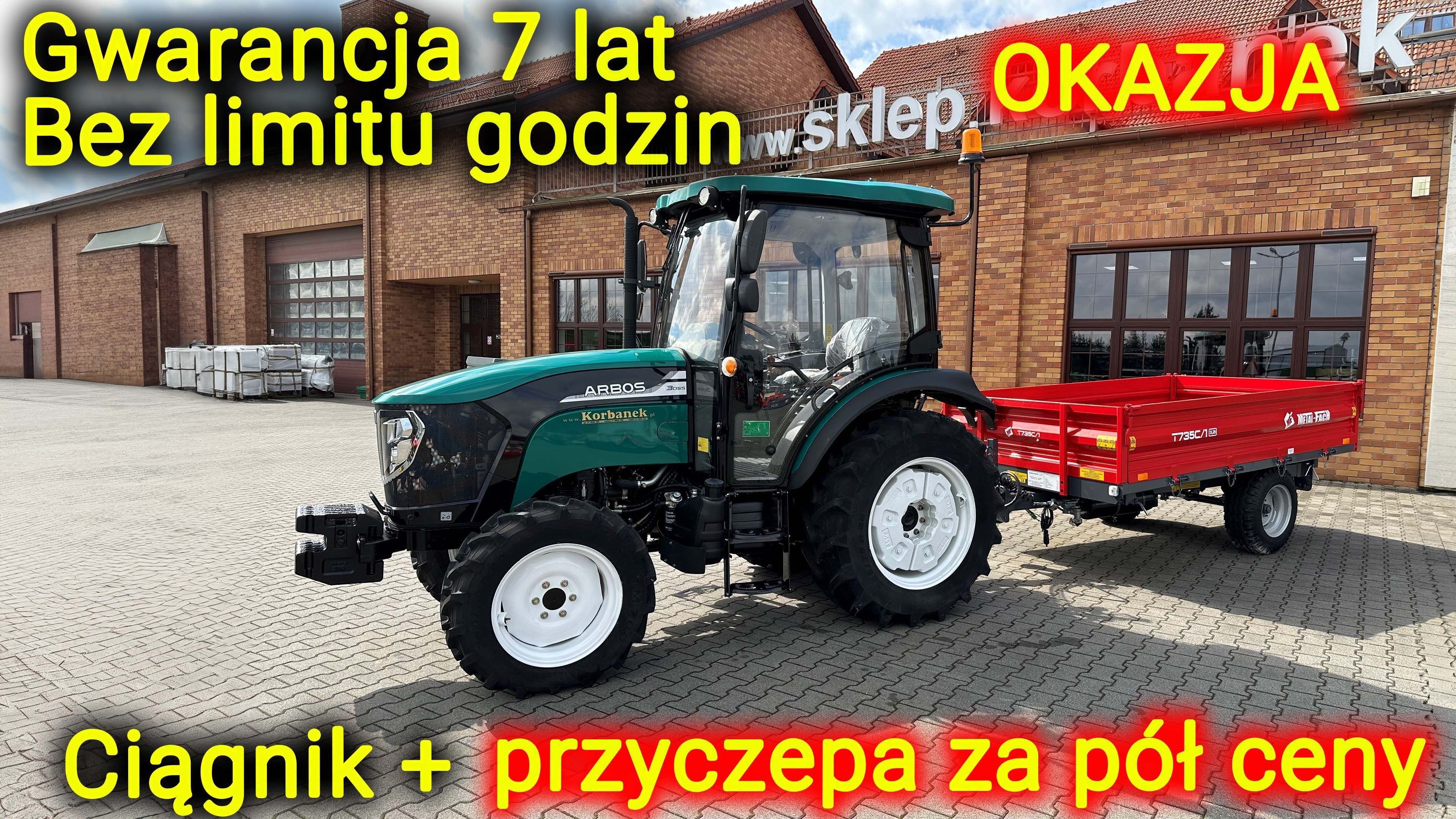Ciągnik rolniczy Arbos 3055 Stage V widok na przód z lewej strony