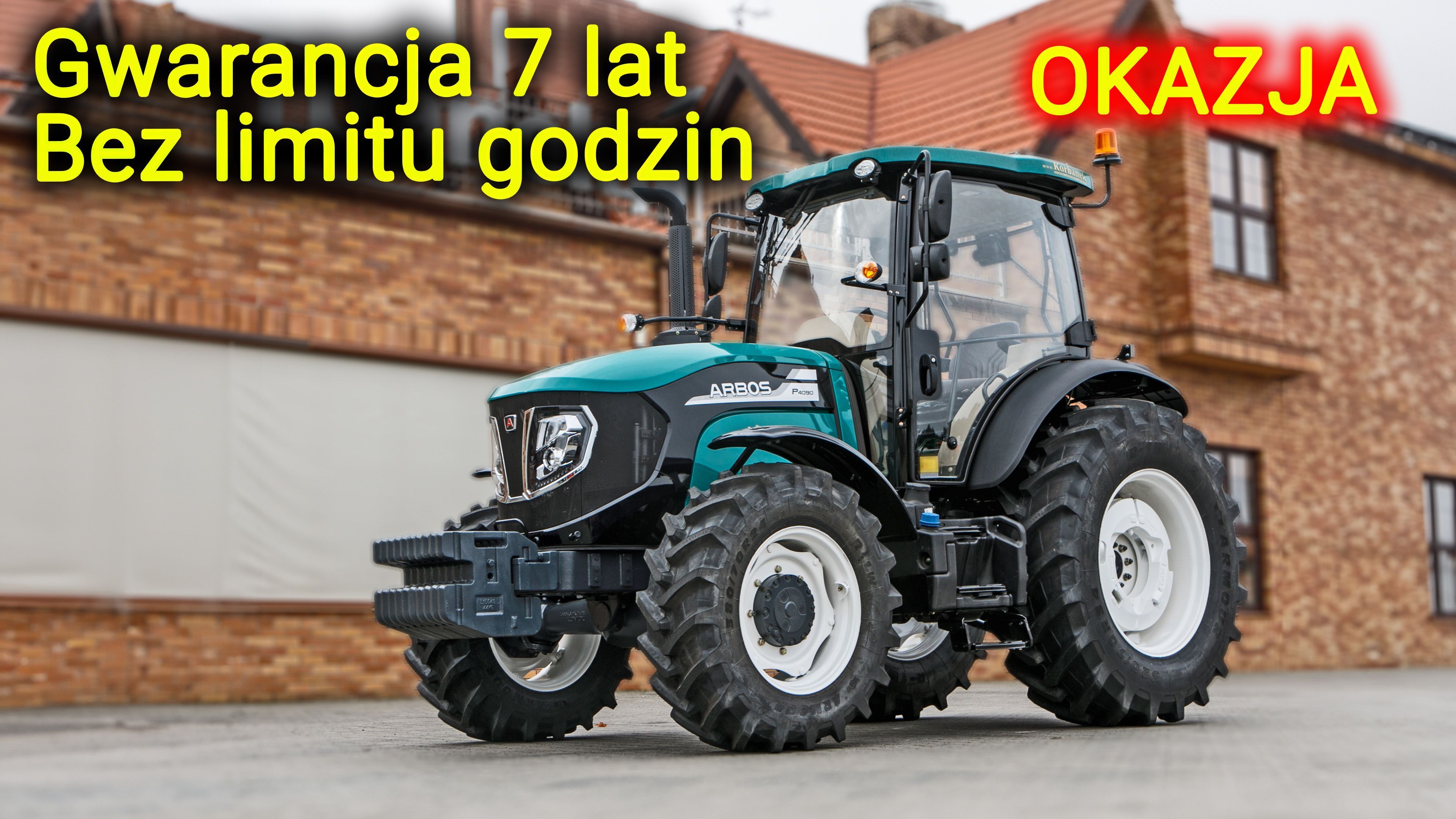 Ciągnik rolniczy Arbos 4090 Stage V widok na przód z lewej strony