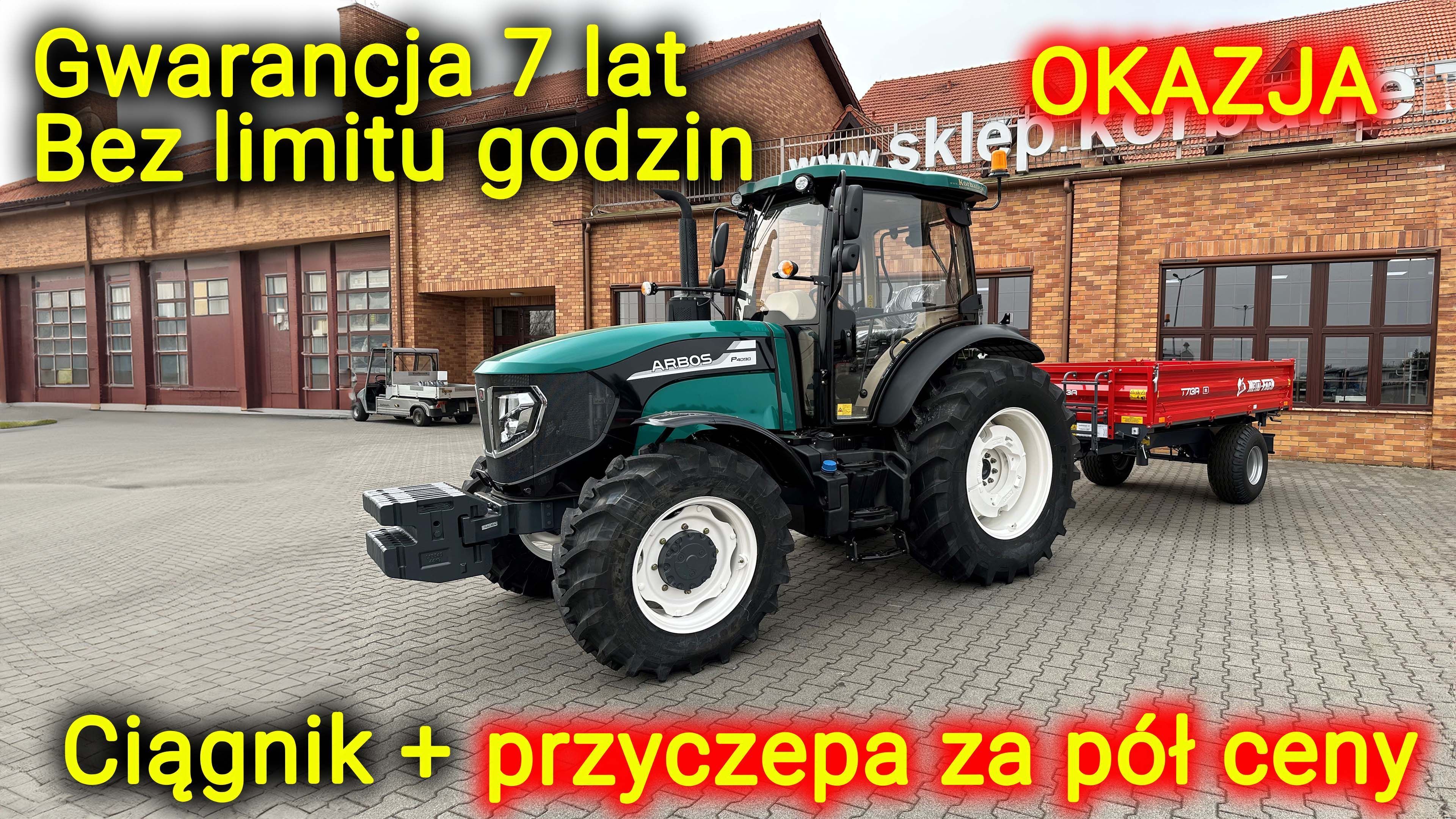 Ciągnik rolniczy Arbos 4090 Stage V widok na przód z lewej strony