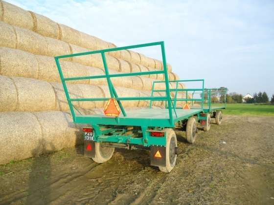 Przyczepa używana  6 t do bel Autosan B 50 widok z tyłu