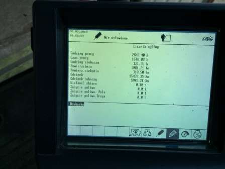 Komputer w kombajnie Claas Lexion z 2007 roku
