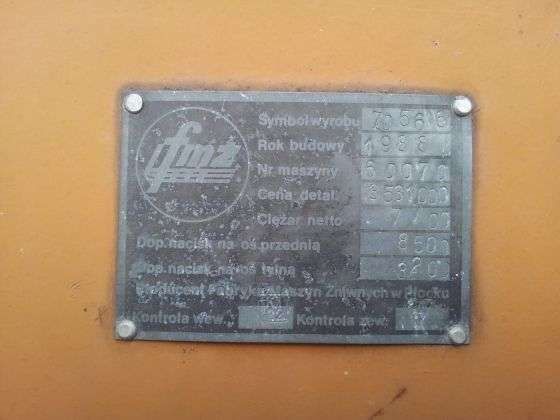 tabliczka znamionowa kombajn zbożowy Bizon Z 056 1988 r