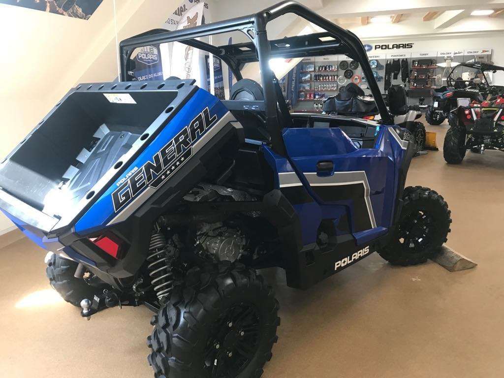 Niebieski Quad Polaris General 1000 XP Premium EPS z odchyloną wywrotką bagażnik tył: 272 kg