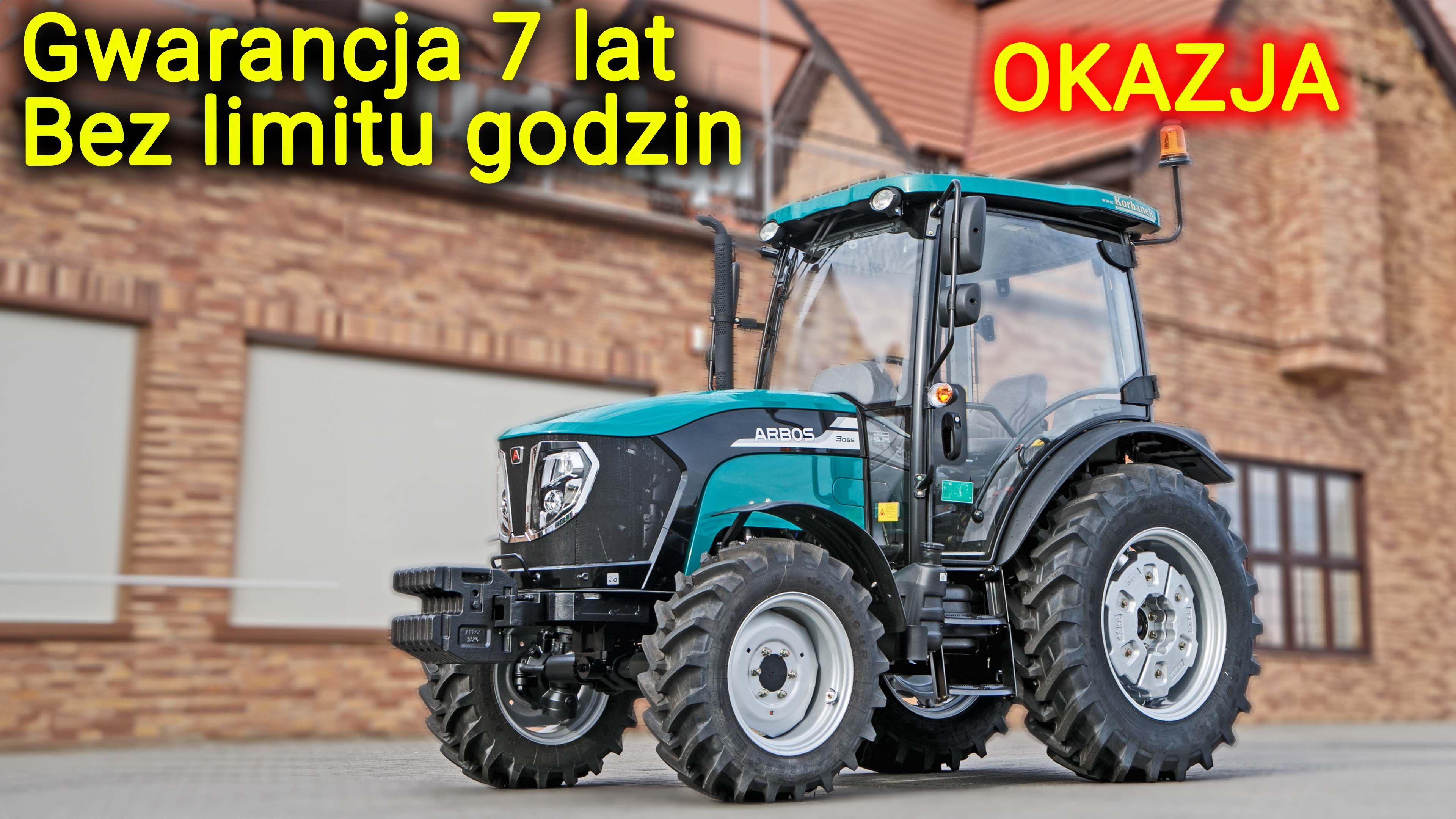 Ciągnik rolniczy Arbos 3065 Stage V widok na przód z lewej strony