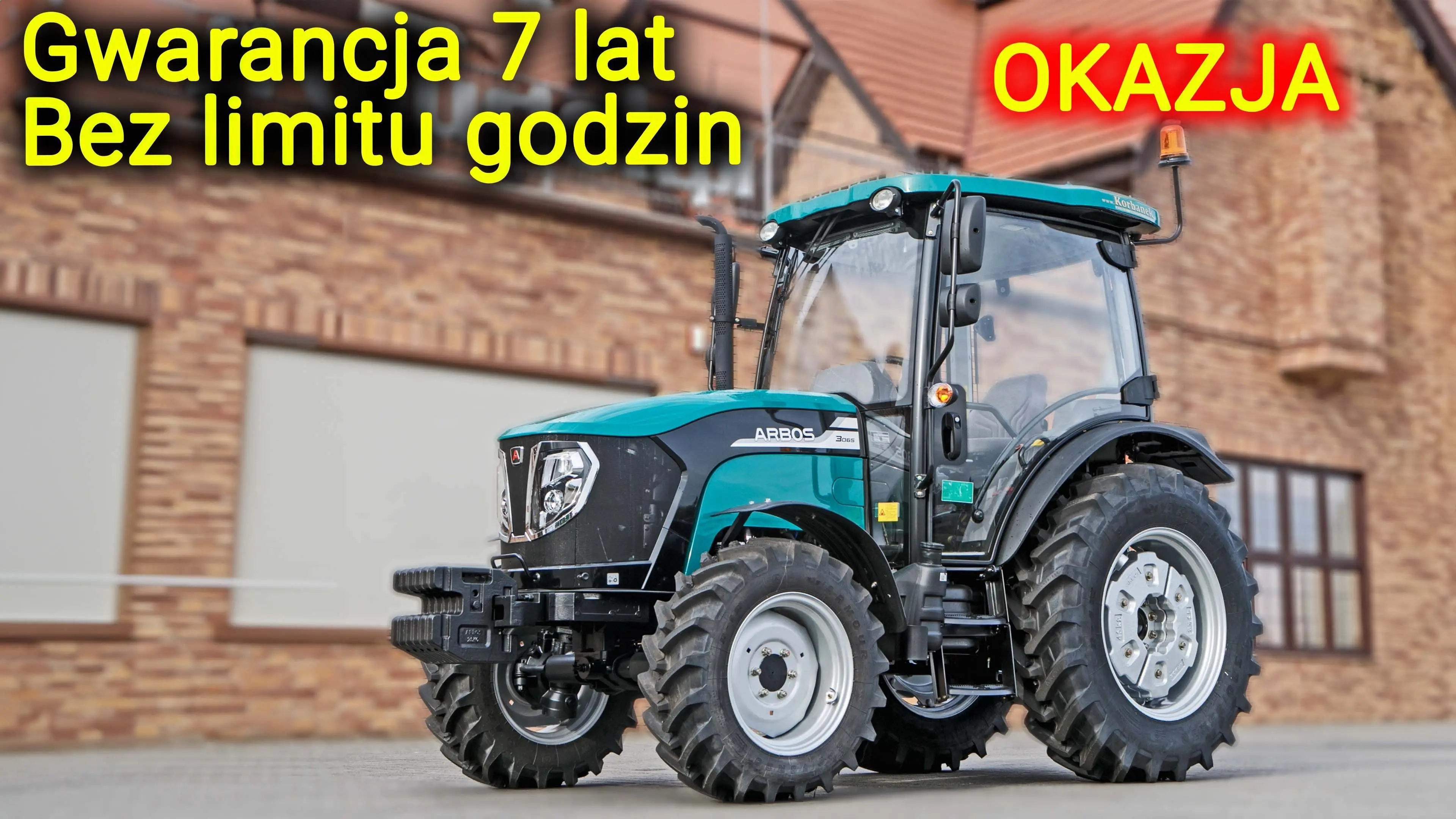 Ciągnik rolniczy Arbos 3065 Stage V widok na przód z lewej strony