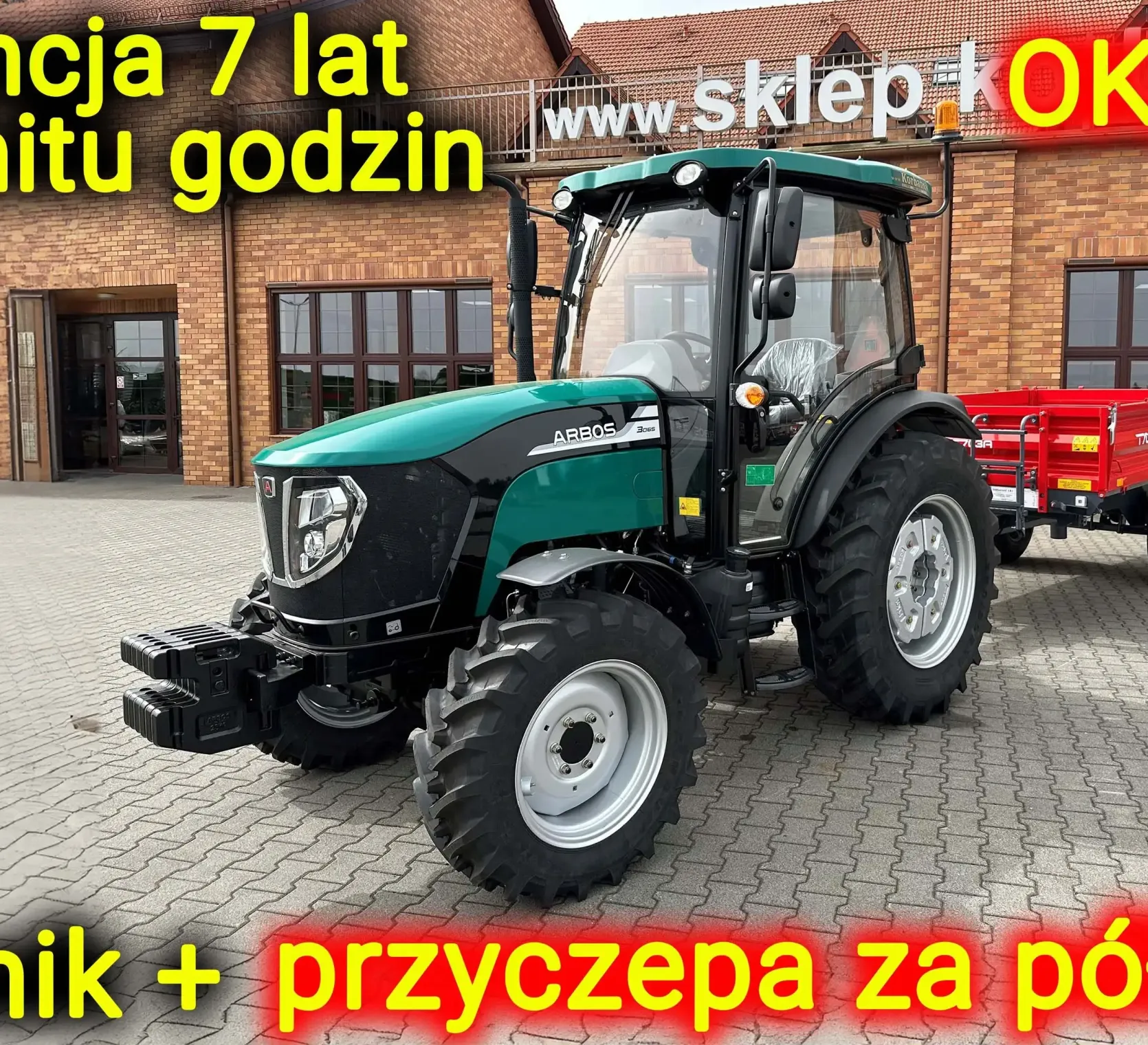 Ciągnik rolniczy Arbos 3065 Stage V widok na przód z lewej strony