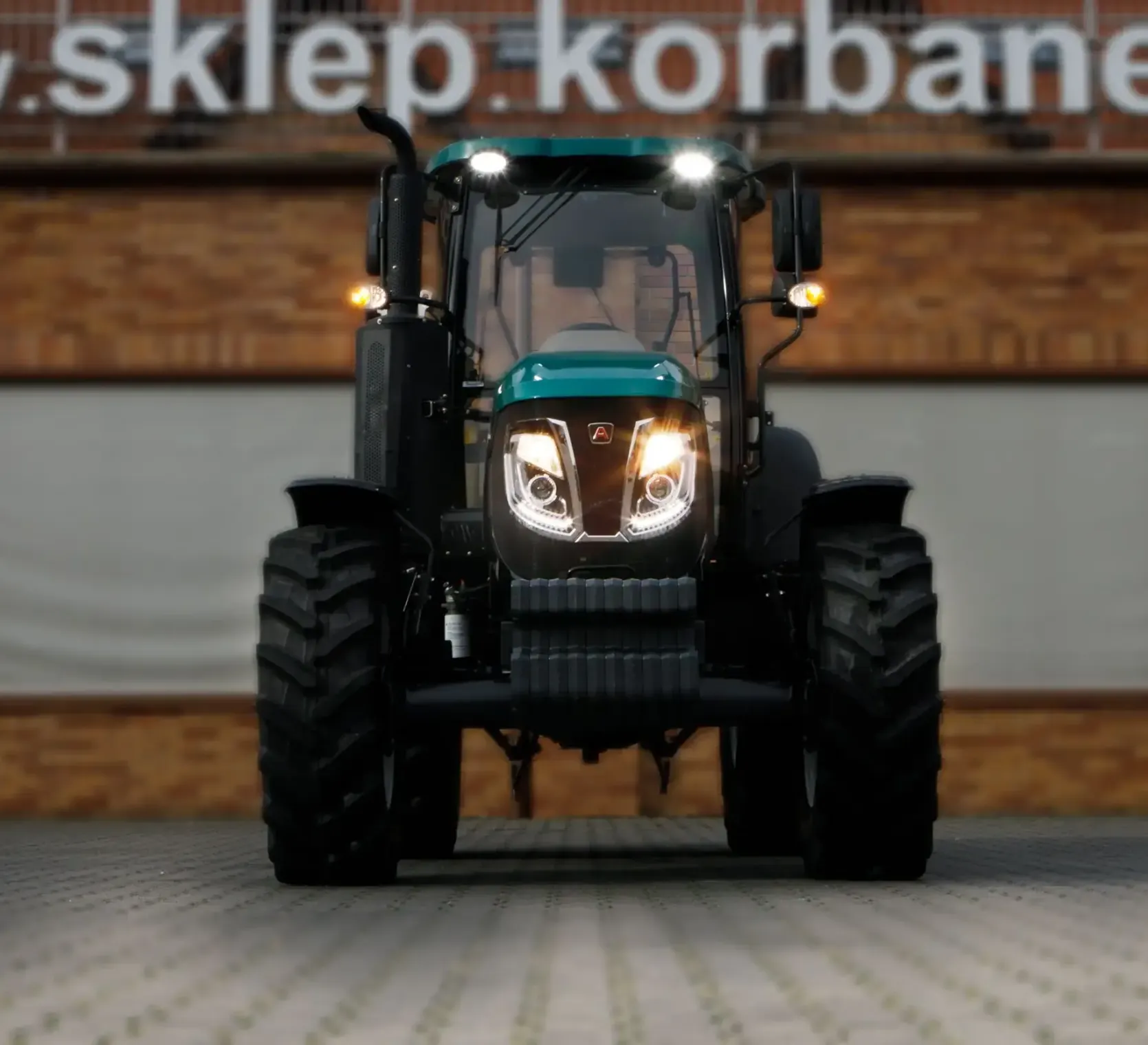 Ciągnik rolniczy Arbos 4100 Stage V widok na przednie oświetlenie