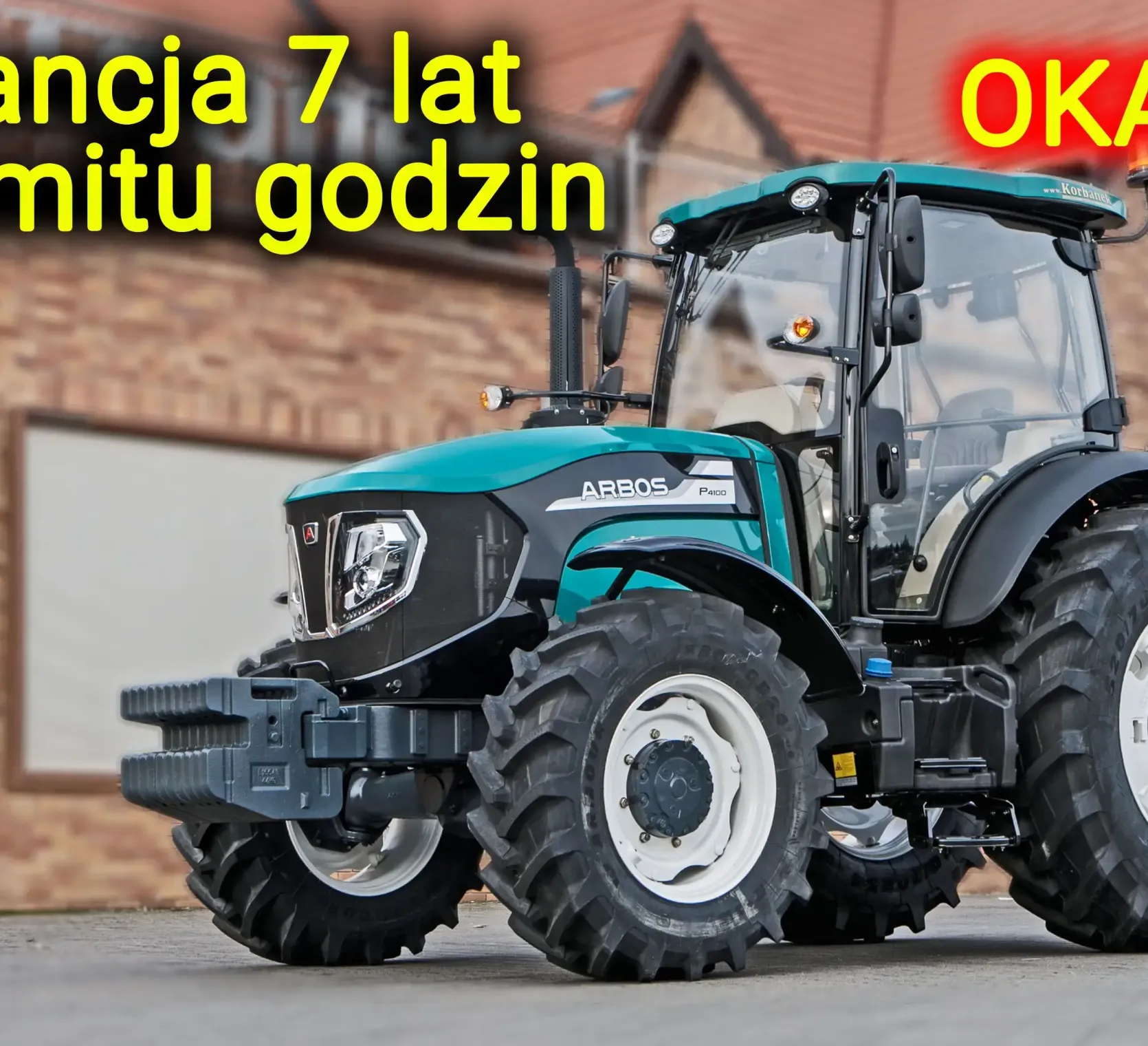 Ciągnik rolniczy Arbos 4100 Stage V widok na przód z lewej strony