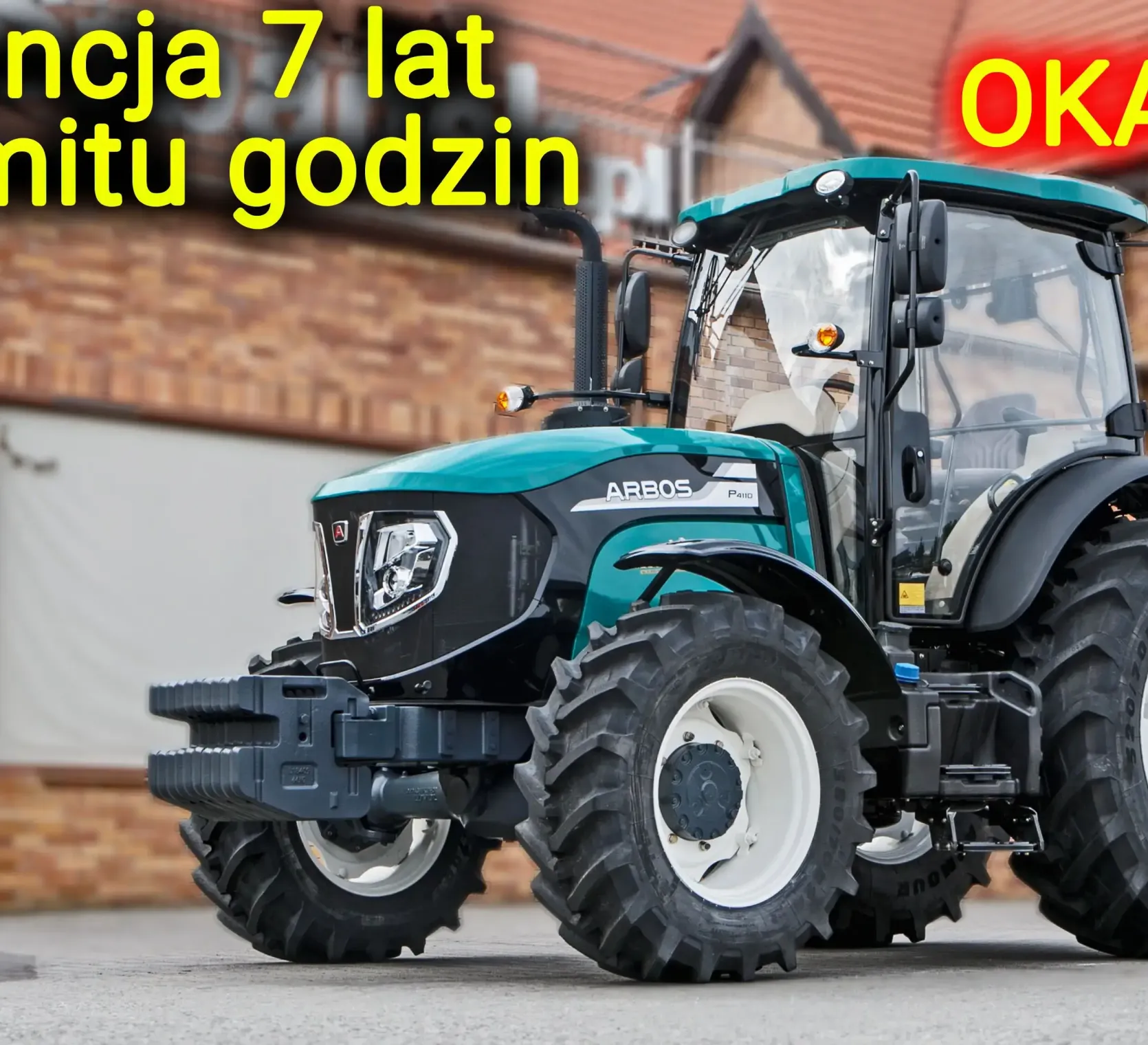 Ciągnik rolniczy Arbos 4110 Stage V widok na przód z lewej strony